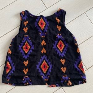 LA Hearts Black patterned tank top with open back